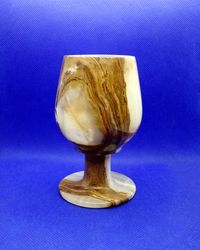 Vintage Onyx Big Wine Glasse. Handcrafted Natural. Cup for Wine