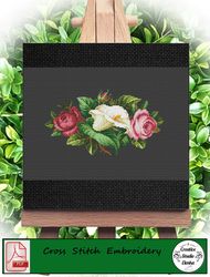 Vintage embroidery Roses and calla/ Cross stitch pattern flowers