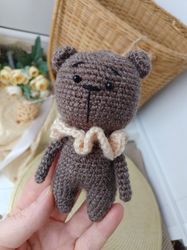Amigurumi teddy bear crochet pattern. Miniature teddy bear crochet pattern