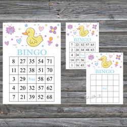 Rubber duck bingo cards,Rubber duck bingo game,Rubber duck printable bingo cards,60 Bingo Cards,INSTANT DOWNLOAD--315