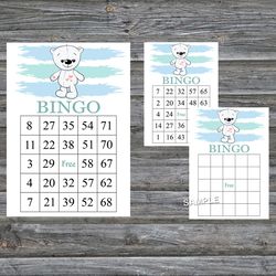 Polar bear bingo cards,Polar bear bingo game,Polar bear printable bingo cards,60 Bingo Cards,INSTANT DOWNLOAD--312