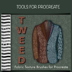 Procreate fabric texture brushes / Textile brushes set / Procreate Tweed Brushes