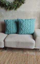 Pillow case Handmade cushion with braids