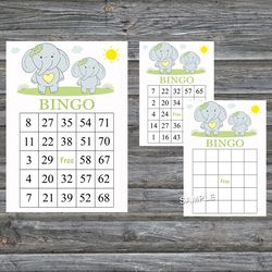 Blue elephant bingo cards,Elephant bingo game,Elephant printable bingo cards,60 Bingo Cards,INSTANT DOWNLOAD--284
