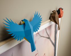 DIY little birdies for a frame, 3D sparrow, tit template, bullfinch, nightingale, canary, parrot, budgerigar, nestling