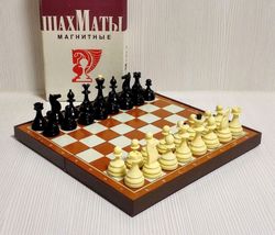 Soviet Magnetic Travel chess.Vintage Pocket chess.Road chess USSR