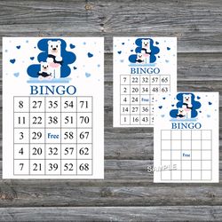 Polar bear bingo cards,Winter animals bingo game,Polar bear printable bingo cards,60 Bingo Cards,INSTANT DOWNLOAD--280