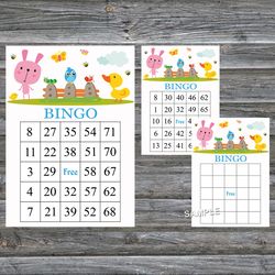 Pink rabbit bingo cards,Funny rabbit bingo game,Rabbit printable bingo cards,60 Bingo Cards,INSTANT DOWNLOAD--216