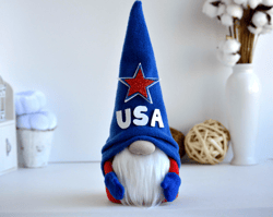 Big Independence Day Gnome, Fourth of July Gnome, Flag Gnome