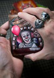 Wallet pennywise, purses It 1990, leather craft horror