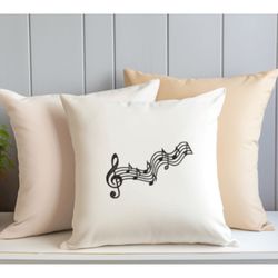 Harmonious Stitches-Silhouette Music Notes Embroidery Design by SVGThread