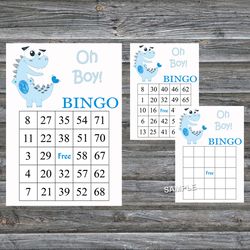 Blue Dinosaur bingo cards,Dinosaur bingo game,Dinosaur printable bingo cards,60 Bingo Cards,INSTANT DOWNLOAD--207