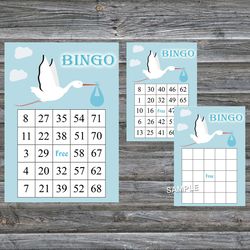 Blue Stork bingo cards,Blue Stork bingo game,Blue Stork printable bingo cards,60 Bingo Cards,INSTANT DOWNLOAD--173