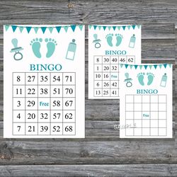 Baby Feet bingo cards,It's a boy bingo game bingo game,Baby Feet printable bingo,60 Bingo Cards,INSTANT DOWNLOAD--