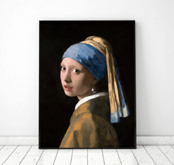 Girl with a Pearl Earring Painting art printable, Johannes Vermeer, Vintage Painting Print, Oil wall art