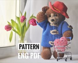 Plush bear Paddington, Crochet pattern, PDF ENGLISH