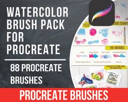Watercolor Brush Pack  for Procreate, Watercolor bundle Procreate, Watercolor Brushes kit Procreate