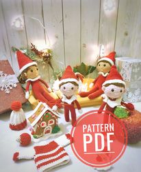 Christmas Elf PATTERN, Crochet Elf, Amigurumi Elf 5 inch (10cm)
