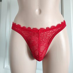 Red lace mens thong, Extreme micro bikini, Sissy panties, Handmade luxuty underwear by Lola Lingerie