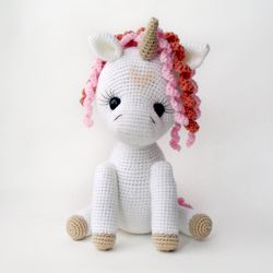Crochet unicorn toy Magical soft unicorn doll Stuffed knit unicorn crochet