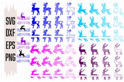 Bundle Christmas Deer SVG files, Deer cut file, Digital download, 52 Designs