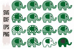 Bundle Elephant SVG files, Digital download, 16 Designs