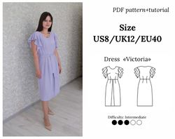 victoria dress pdf digital sewing pattern for victoria dress.