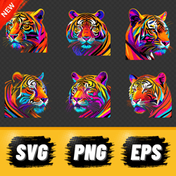 Set of logos with tigers. Tiger vector. Tiger SVG, PNG. Tiger graphics design. Tiger t-shirt.
