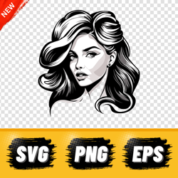 Logo girl. Download SVG.  Girl digital art. Digital girl.  Print T-shirt. Creative girl. SVG, PNG.