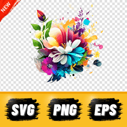 Logo Abstract Flower. SVG, PNG. Download. Digital Flower. Abstract Flower. T-shirt Flower.