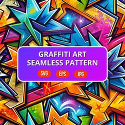 Graffiti Art Seamless Pattern SVG | Graffiti Art Seamless Texture SVG | Graffiti Art Pattern Background | Pattern Design
