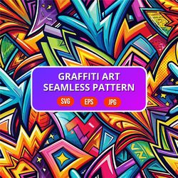 Graffiti Seamless Pattern SVG | Graffiti Seamless Texture SVG | Graffiti Pattern Background | Pattern Design