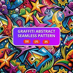 Graffiti Abstract Seamless Pattern SVG | Graffiti Seamless Texture SVG | Graffiti Pattern Background | Pattern Design