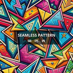 Geometric Seamless Pattern | Geometric Seamless Texture | Geometric Digital Art | Geometric Pattern Design, SVG