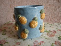 Ceramic pot for plants. Planter pineapple. Adorable flower pot. Succulent Cactus Planters Handmade