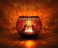 Egyptian Cats Candle Holder Egyptian Pyramids Tealight Votive