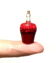Dollhouse miniature 1:12 Bottle with cherry juice