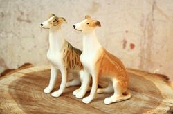Figurine Greyhound, whippet statuette ceramics, porcelain