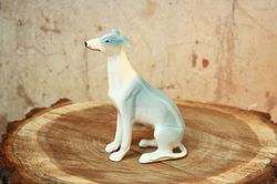 Figurine Greyhound, Italian greyhound whippet statuette ceramics, porcelain