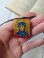 Saint Photinia of Palestine | Icon pendant | Icon necklace | Wooden pendant | Jewelry icon | Orthodox Icon | Christian
