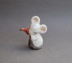 Mouse mermaid, Porcelain figurine,Shelf decor, Funny Mouse Small Animal figurines  Fairy creatures ceramics Gift her
