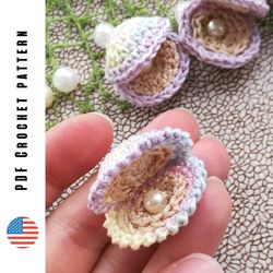 Crochet tiny seashell pattern, amigurumi miniature sea animals, PDF pattern by CrochetToysForKids