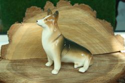 figurine welsh Corgi ceramic handmade dog, statuette Russianartdogs