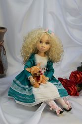 Lisa textile doll Interior doll Collectible handmade doll