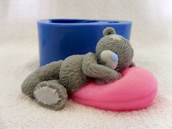Teddy bear on a pillow - silicone mold