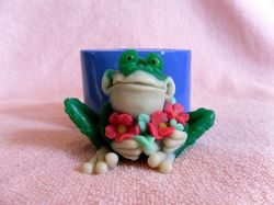Frog with flowers - silicone mold