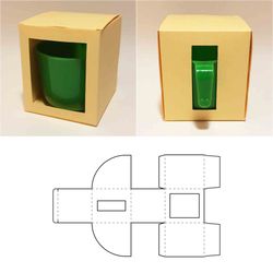 mug box template, cup box, mug gift box, cup gift box, coffee mug box, tea cup box, svg, pdf, cricut, silhouette, 8.5x11
