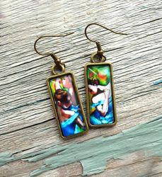 Edgar Degas Blue Dancers inspired earrings
