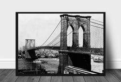 Brooklyn Bridge Vintage photo printable, New York City Vintage photography prints