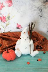 Crazy Bunny - Plush soft bunny toy, Halloween decor, funny gift for friend